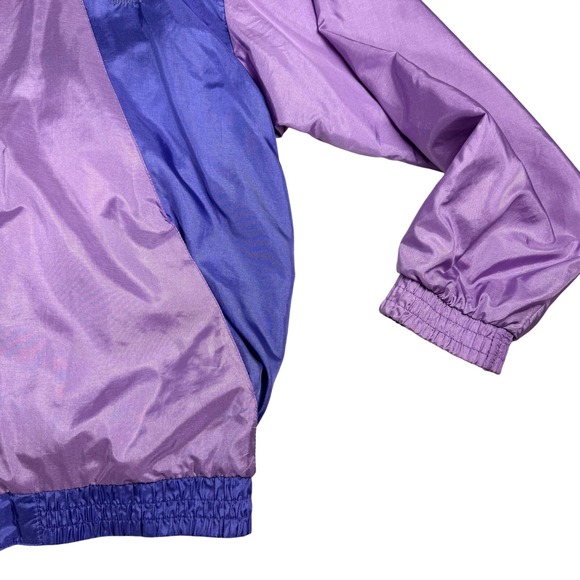 Puma Track Jacket Colorblock Purple Pink Blue 80s 90s Vintage Women's Size 6 - Picture 8 of 16